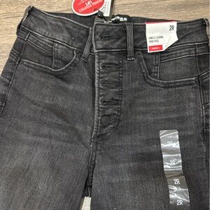 Express faded black skinny stretch high rise button fly brand new with tags